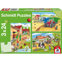 Puzzle 3x24 pièces - À la Ferme