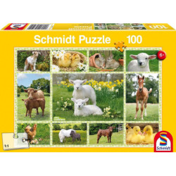 Puzzle 100 pièces - Bébés Animaux à la Ferme